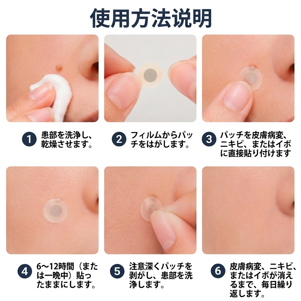💙PuraCure® 2-in-1 マイクロニードル＆ハイドロコロイドパッチ🧑‍⚕️| 盛り上がったホクロ・ニキビ・扁平イボ・スキンタッグのケアに | シワ・ニキビ跡・肌の色ムラをケア | 目立たない透明パッチ（顔・体用）